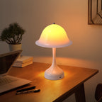 Lot de 2 lampes champignon sans fil blanches, tactiles, 24,5 cm