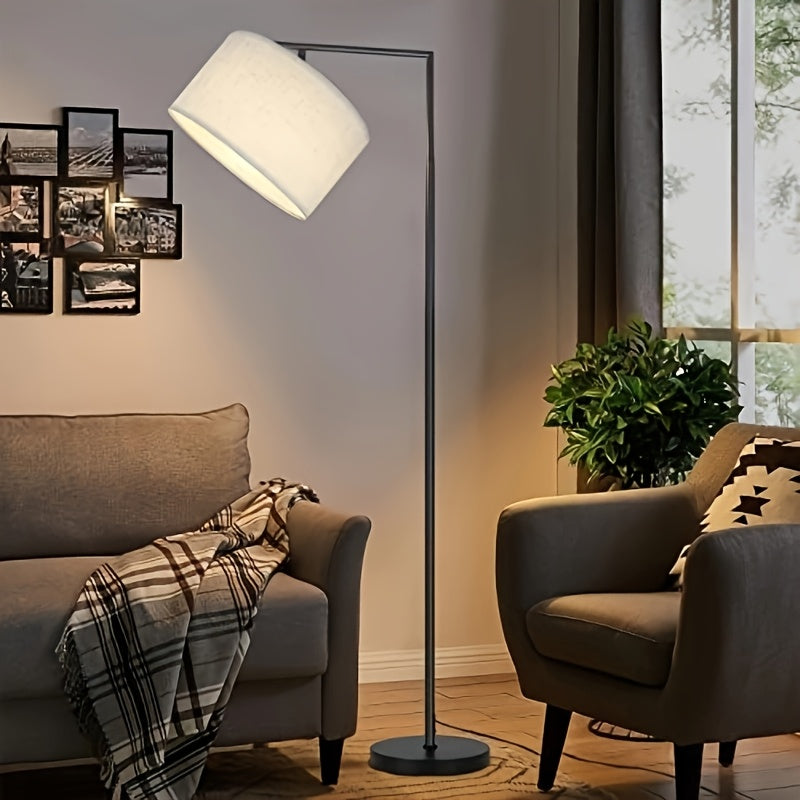 Lampadaire noir à abat-jour tambour inclinable sur 180°, 166 cm