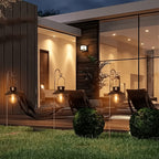 Lot de 2 lanternes solaires tempête à chapeau et ampoule filament