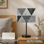 Abat-jour tambour triangles géométriques gris effet bois, Ø 33 cm