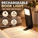 Lampe de lecture plate à pince, rechargeable USB-C, noire ou blanche