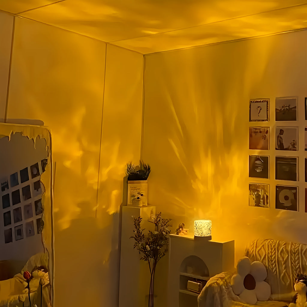 Lampe d'ambiance vague d'eau Ø 8 cm, tactile et télécommande à pile