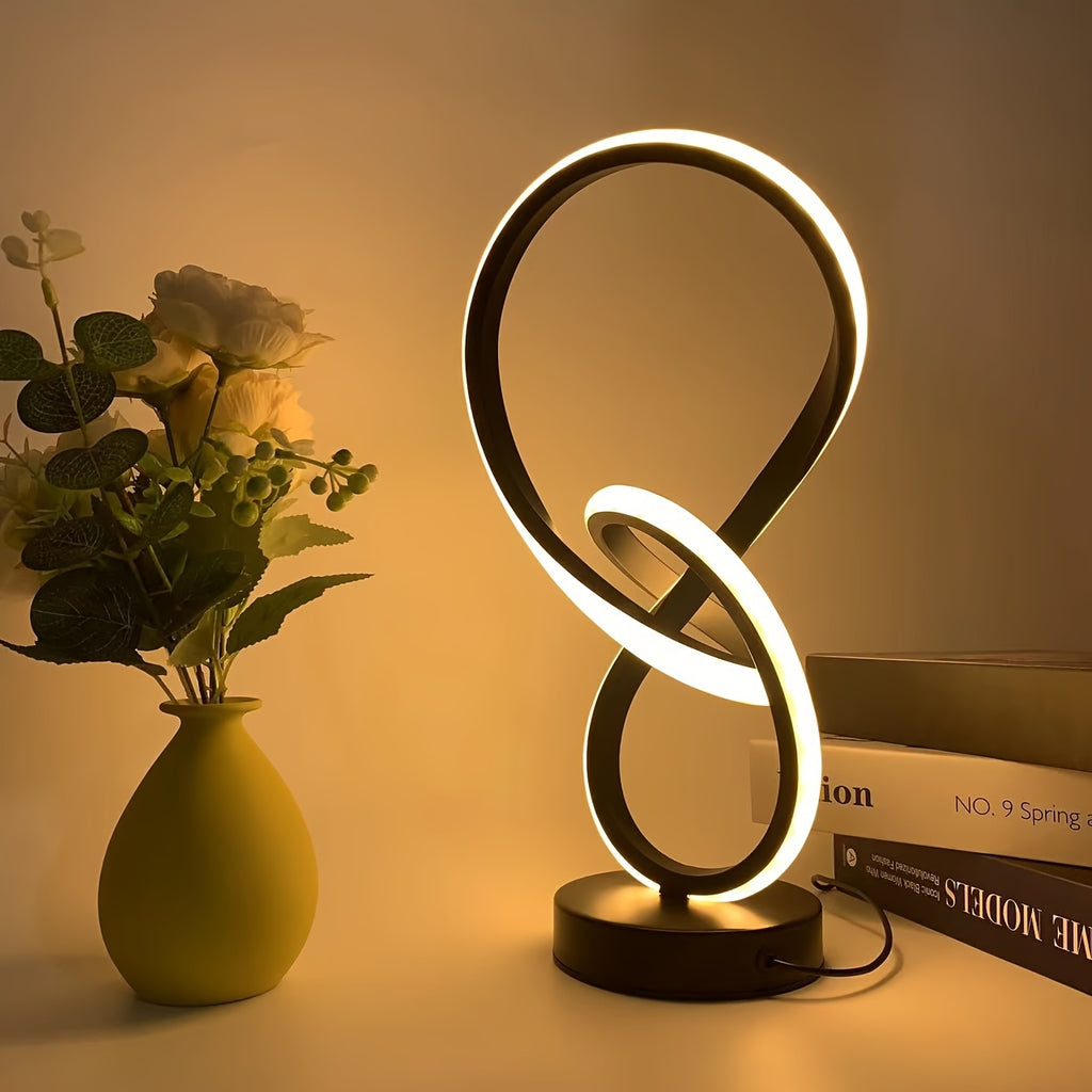 Lampe de bureau LED design en nœud lumineux, 31,5 cm, 3 teintes