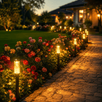 Guirlande solaire tubes à bulles sur piquets, 10 lampes, 12 modes