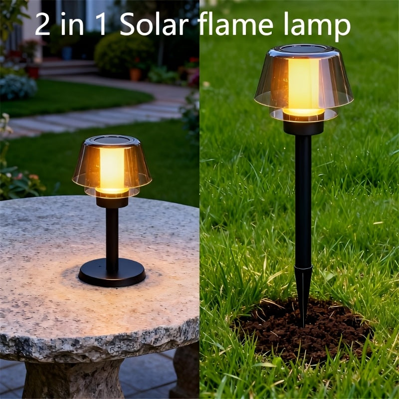 Lampe solaire 2 en 1 de table ou à piquer, effet flamme, IP44