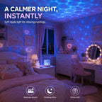 Lampe d'ambiance cube effet vague, socle aspect bois et 16 couleurs
