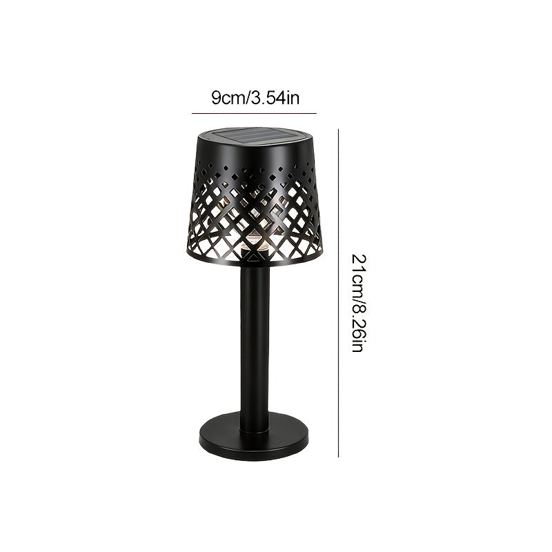 Lot de 2 lampes de table solaires à abat-jour treillis, 21 cm