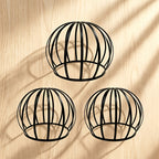 Abat-jour cage en lamelles de métal noir, lot de 2, Ø 18,5 cm