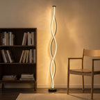 Lampadaire LED double hélice effet cristal noir mat, 122 cm