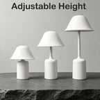 Lampe champignon blanche à hauteur réglable, sans fil et tactile
