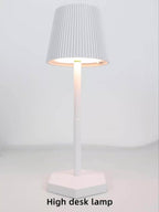 Lampe de table sans fil à abat-jour plissé, socle hexagonal tactile