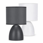 Lampe de chevet en céramique noire ou blanche, abat-jour cylindre