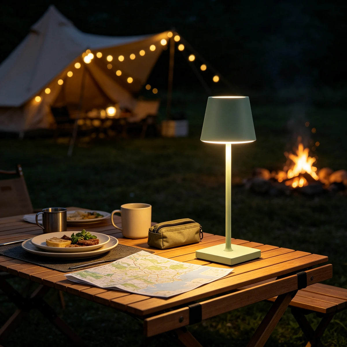 Lampe de table sans fil style bistrot, sept coloris mats