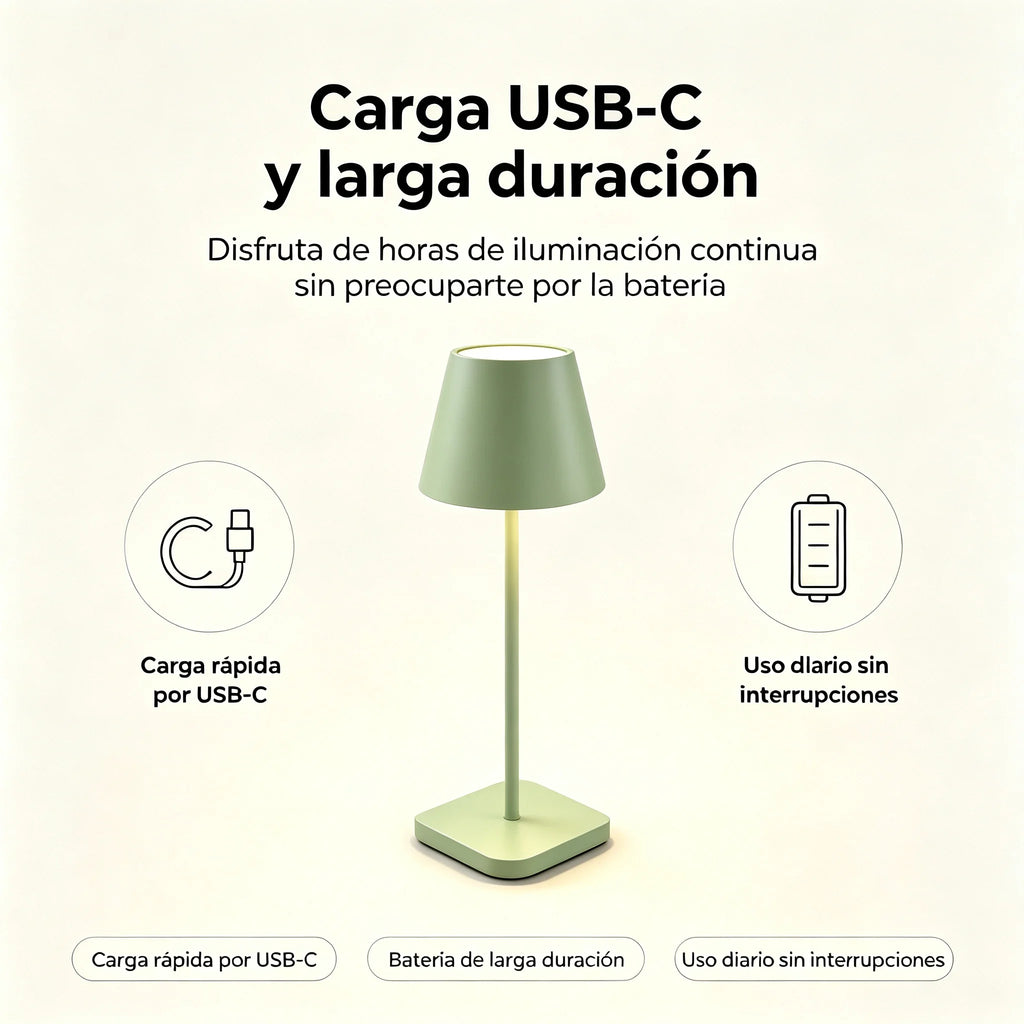 Lampe de table sans fil style bistrot, sept coloris mats