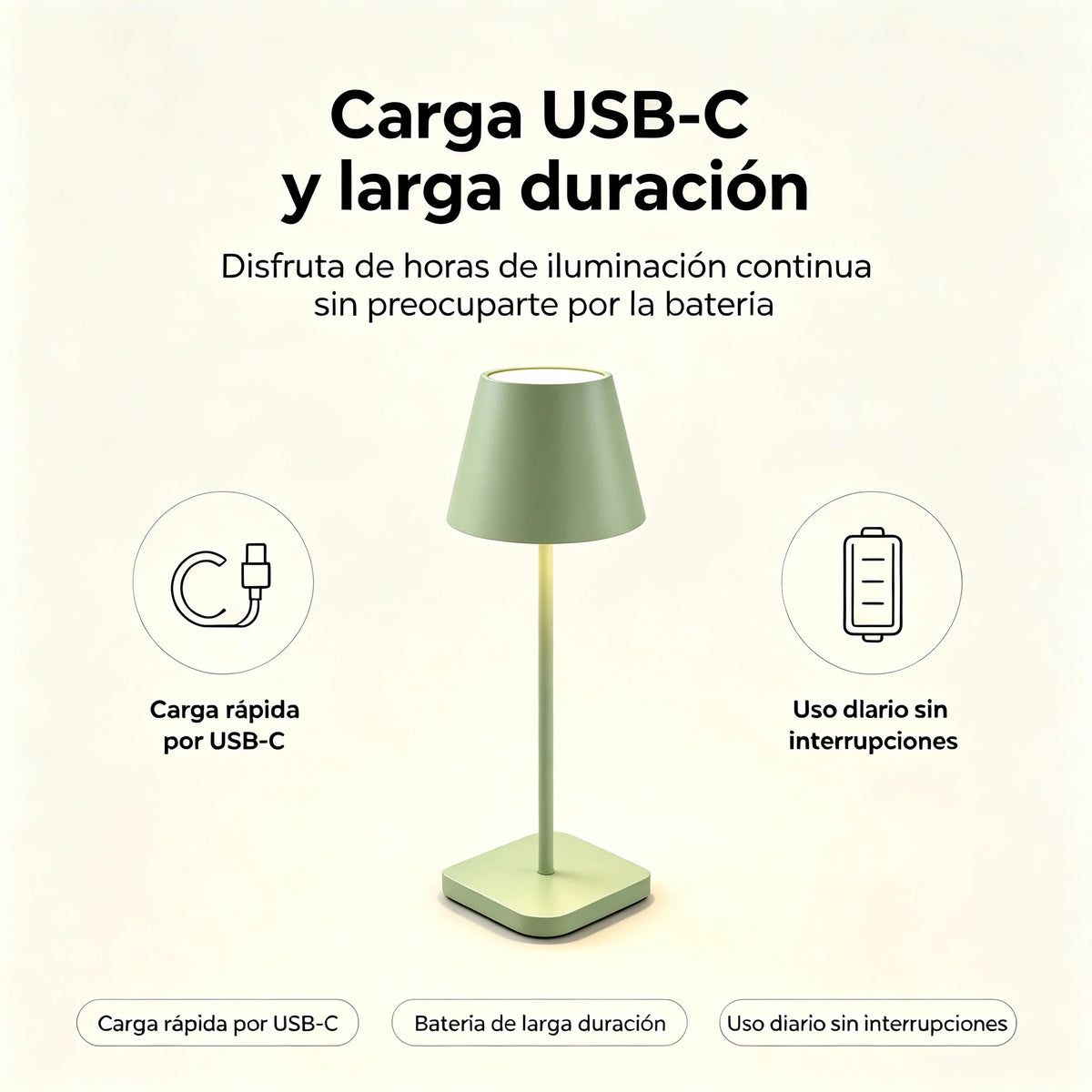 Lampe de table sans fil style bistrot, sept coloris mats