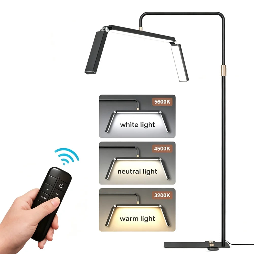 Lampadaire LED à double panneau articulé, télécommande, 3200-5600K