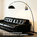 Lampadaire arc noir à tige télescopique, dôme Ø 30 cm, 185 cm