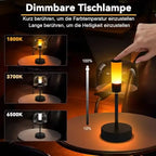Lampe portable sans fil noire à dôme fumé, tactile 1800K à 6500K