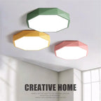 Plafonnier LED octogonal à facettes, 7 coloris, de 30 à 60 cm