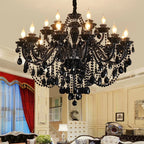 Lustre baroque noir en cristal de 6 à 24 bras, douilles E14