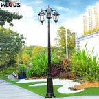 Lampadaire de jardin 230 cm à 2 ou 3 lanternes, aluminium et verre