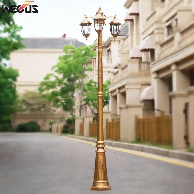 Lampadaire de jardin 230 cm à 2 ou 3 lanternes, aluminium et verre