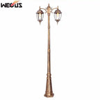 Lampadaire de jardin 230 cm à 2 ou 3 lanternes, aluminium et verre