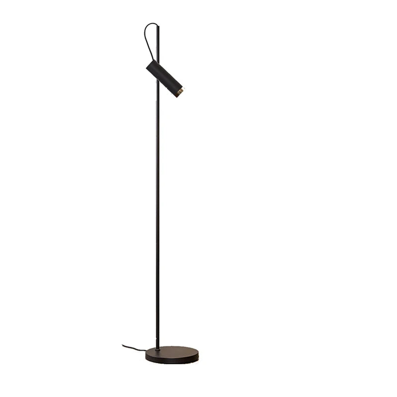 Lampadaire liseuse LED à spot tubulaire orientable, noir ou blanc