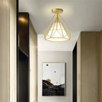 Suspension cage diamant dorée de 26 cm, version suspendue ou plafond