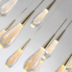 Suspension LED goutte en verre bullé, 3 W, câble de 150 cm