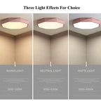 Plafonnier LED octogonal à facettes, 7 coloris, de 30 à 60 cm