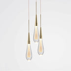 Suspension LED goutte en verre bullé, 3 W, câble de 150 cm