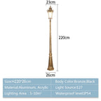 Lampadaire extérieur à l'ancienne en aluminium, 175 ou 220 cm