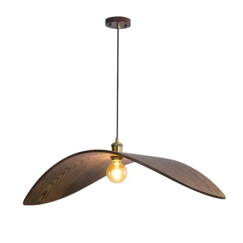 Suspension feuille en bois teinte noyer, simple, double ou triple