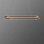 Suspension LED anneau ovale 80 à 120 cm, noir, blanc, doré ou marron