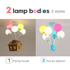Lustre ballons et maison volante pour chambre d'enfant, 6 ou 8 feux