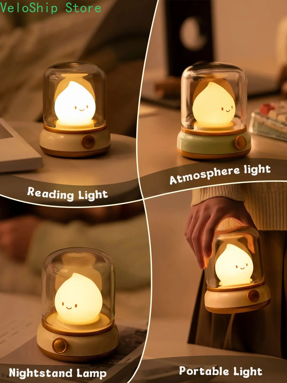 Lampe veilleuse flamme LED rechargeable, effet bougie et minuterie