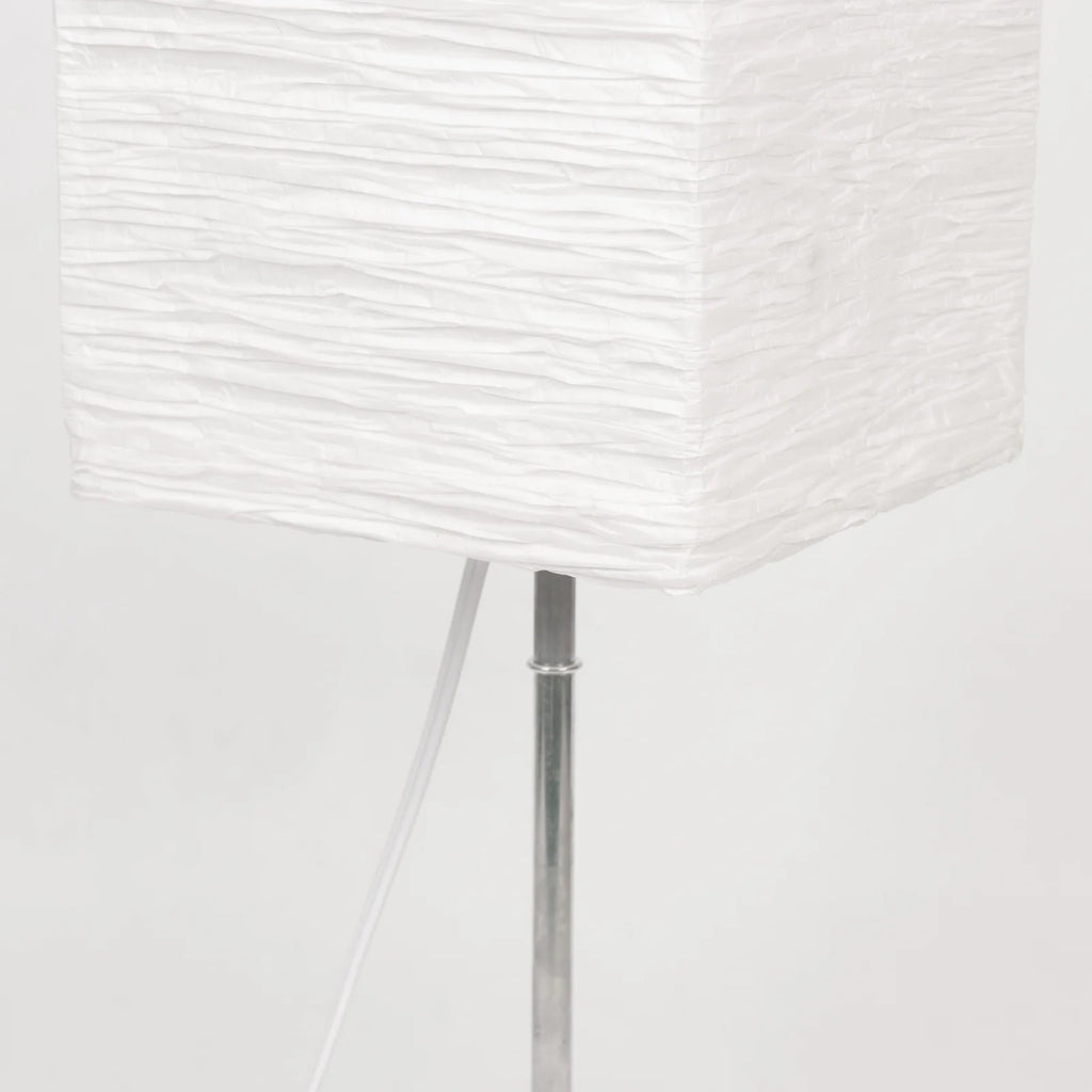 Lot de 2 lampadaires colonnes carrées en papier froissé blanc