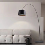 Lampadaire arc 220 cm à abat-jour tambour, LED fournie, 4 coloris