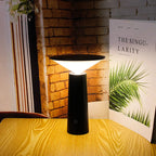 Lampe de table sans fil à tête conique orientable, noire ou blanche
