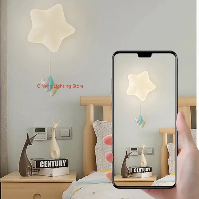 Applique murale étoile LED pour chambre d'enfant, ourson ou comète