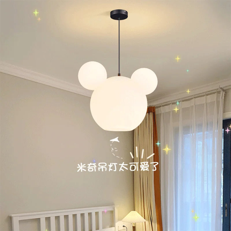 Suspension tête de souris blanche à oreilles rondes, Ø 25 à 55 cm