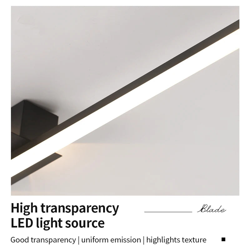 Plafonnier LED linéaire noir, barre de 50 ou 100 cm, trois teintes