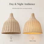 Lustre cloche en osier tressé Ø 26, 35 ou 45 cm, avec ou sans ampoule