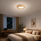 Plafonnier LED rond effet bois Ø 38 cm, 24 W, trois teintes réglables