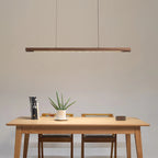 Suspension linéaire en bois de pin ou noyer, 80 à 180 cm, LED
