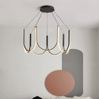 Lustre LED à arcs en U suspendus, 6 ou 7 arcs, Ø 65 ou 80 cm