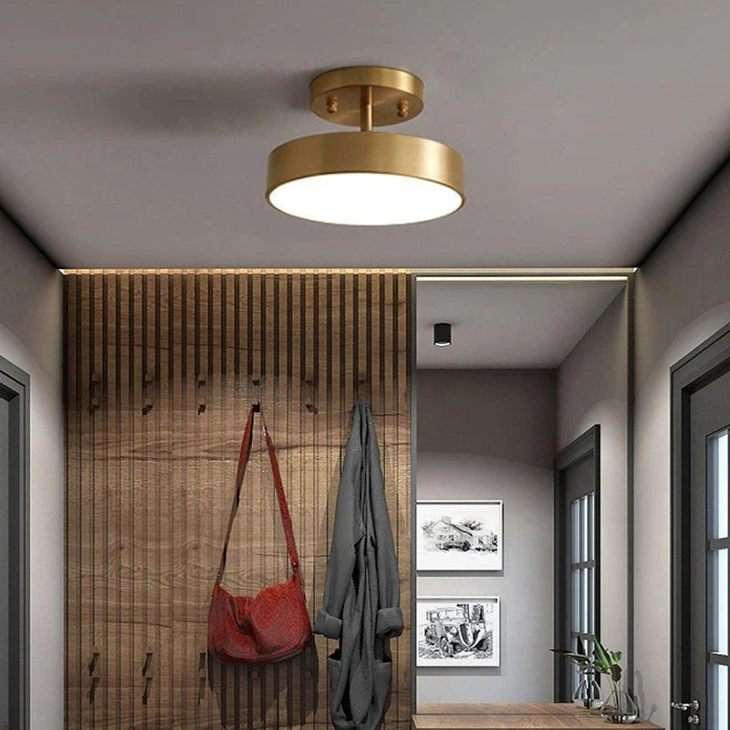 Plafonnier en laiton orientable, doré ou noir