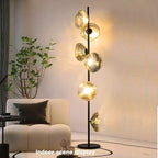 Lampadaire à galets de verre fumé ou transparent, 90 ou 180 cm
