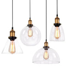Suspension en verre teinté, cloche, cône, globe ou dôme au choix